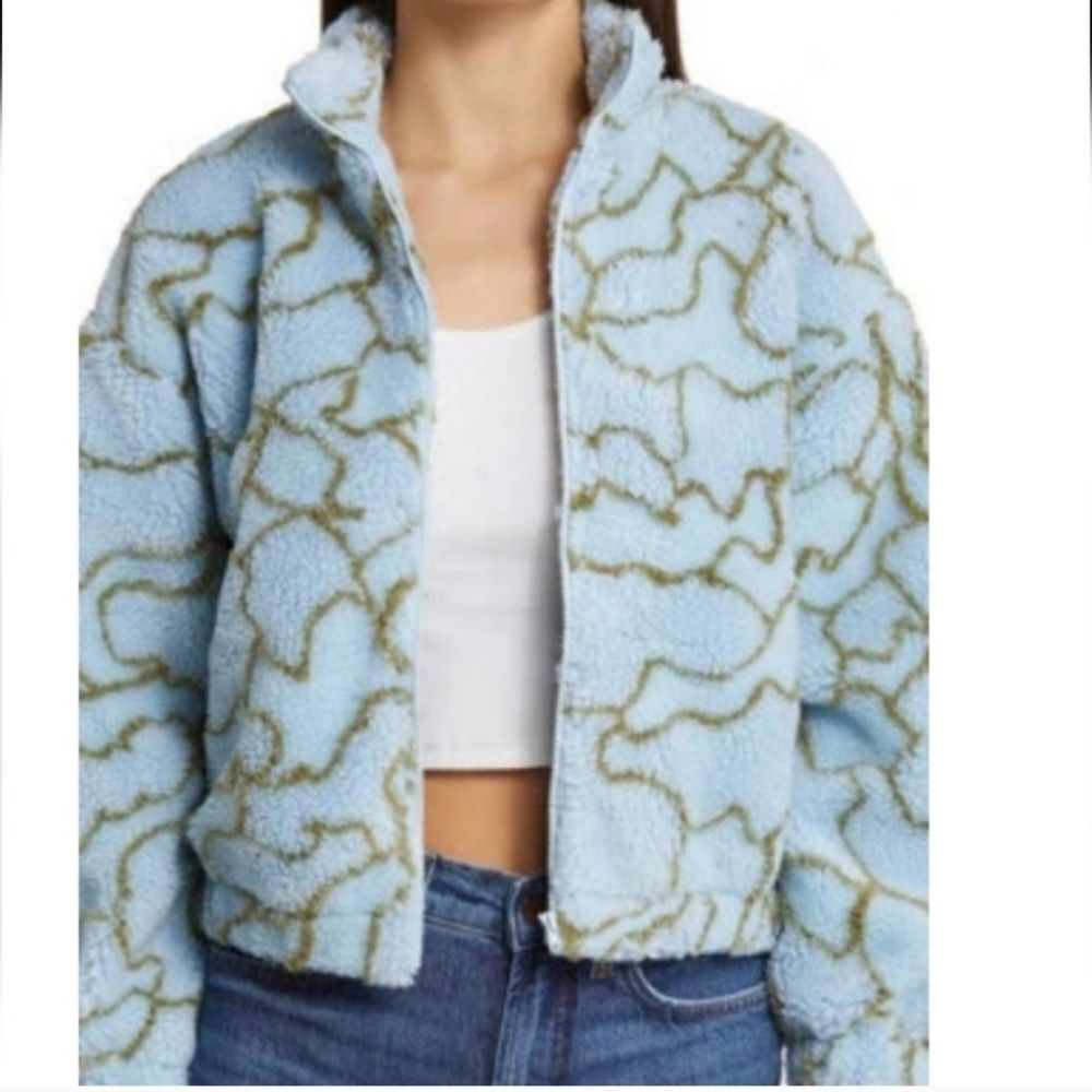 Fleece zip up jacket size XS NWOT All in favor Blue